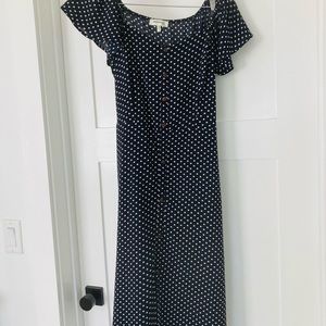Navy Polka Dot Dress